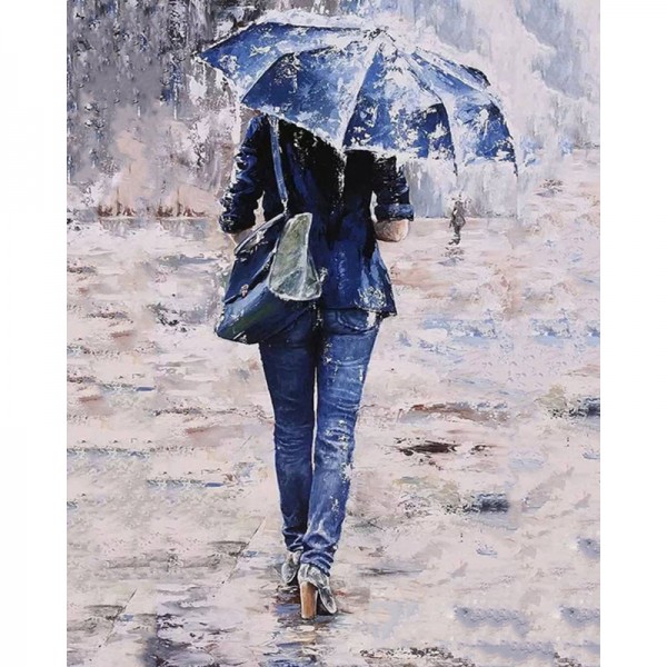 Walking in Rainy Day - Painting by Numbers Canada
