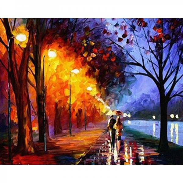 night street view - Painting by Numbers Canada